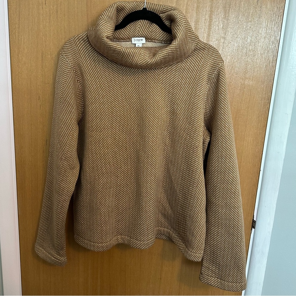 J. Crew Factory Tan Cowl Neck Sweater Size XL like new!